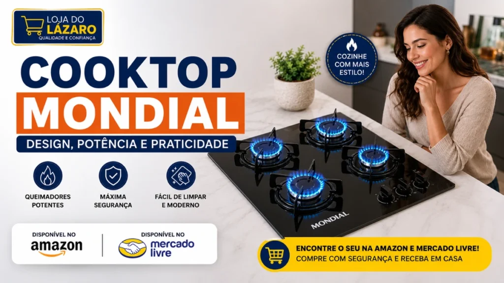 Cooktop Mondial instalado em uma cozinha moderna