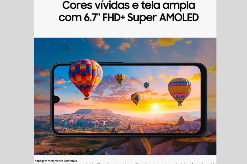 Smartphone moderno com design fino e elegante sobre uma mesa de madeira.