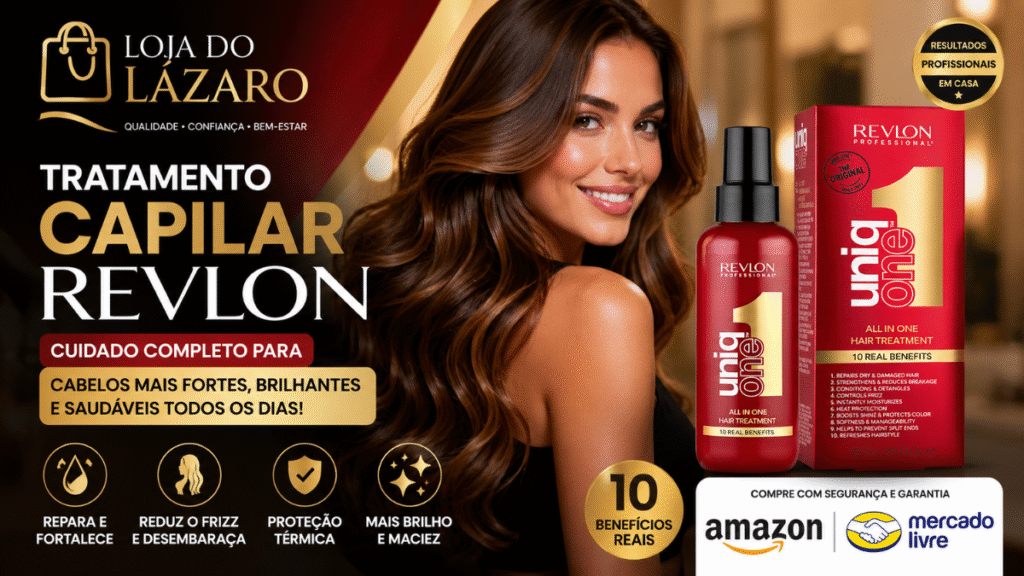 Revlon Professional Uniq One tratamento capilar all in one com 10 benefícios para cabelos saudáveis disponível na Loja do Lázaro.