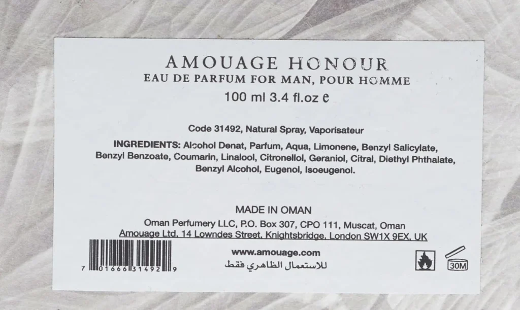 Amostra do perfume Amouage fragrância oriental luxuosa, melhores perfumes