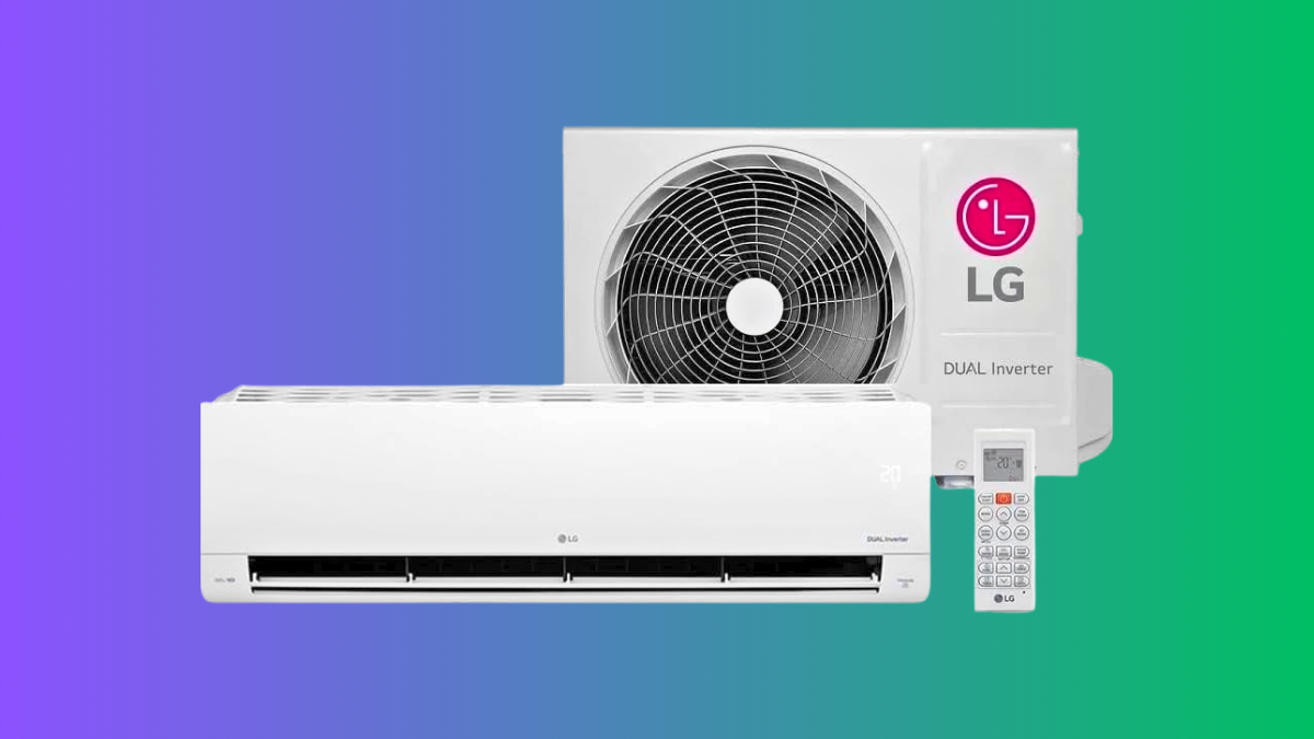 Ar condicionado split LG Dual Inverter 127v modelo branco com design moderno para ambientes residenciais
