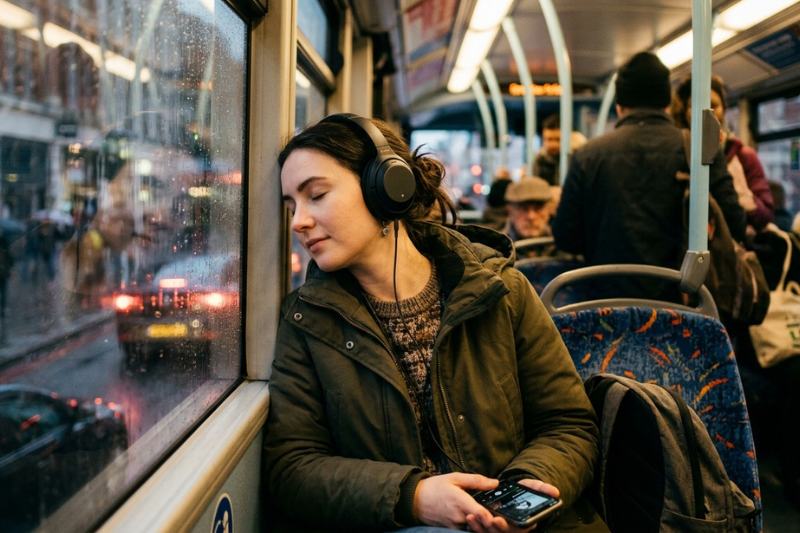 experiência de uso com fones de ouvido bluetooth em ambiente confortável