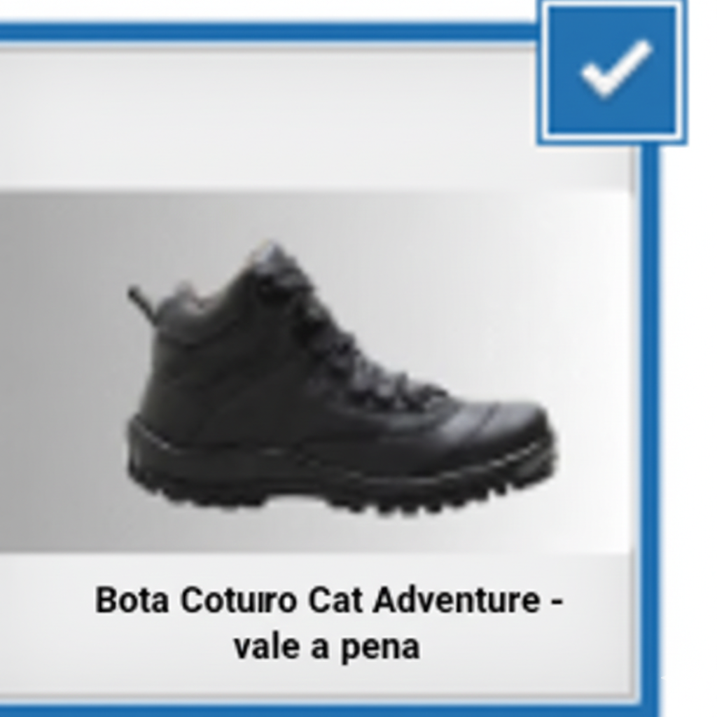 Foto detalhada de uma Bota Coturno Cat Adventure preta em couro, ilustrando se o modelo vale a pena para uso diário.
