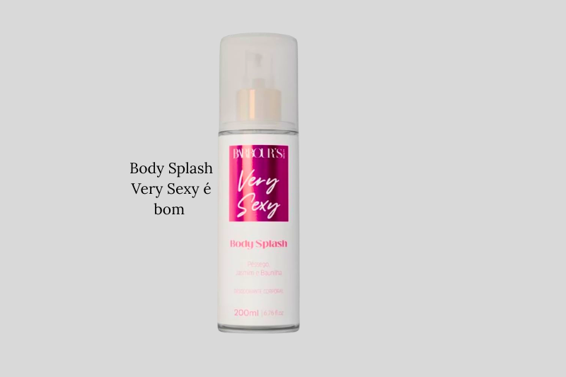 Frasco do Body Splash Very Sexy Victoria's Secret fundo brancoBody Splash Very Sexy é bom