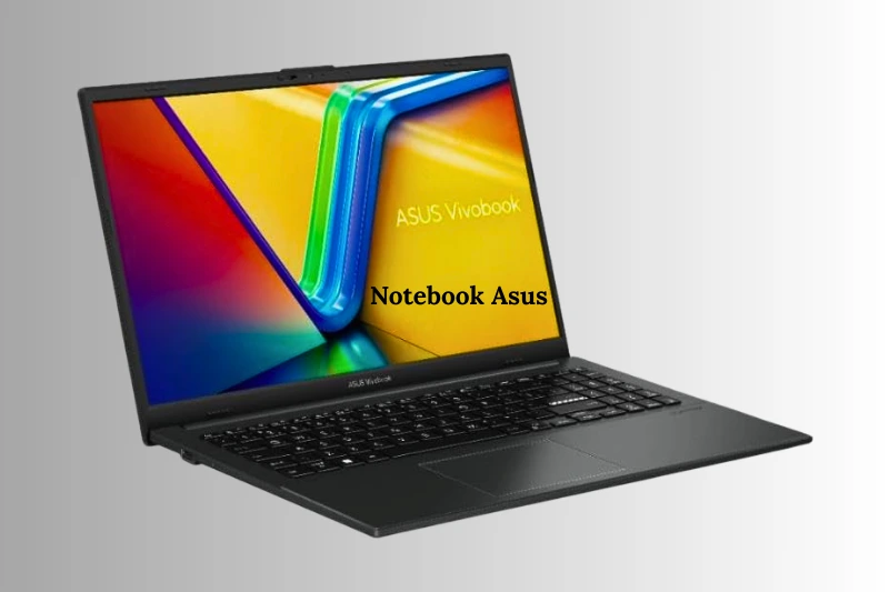 Vista lateral do Notebook Lenovo IdeaPad 1 mostrando design fino e eleganteNotebook Asus