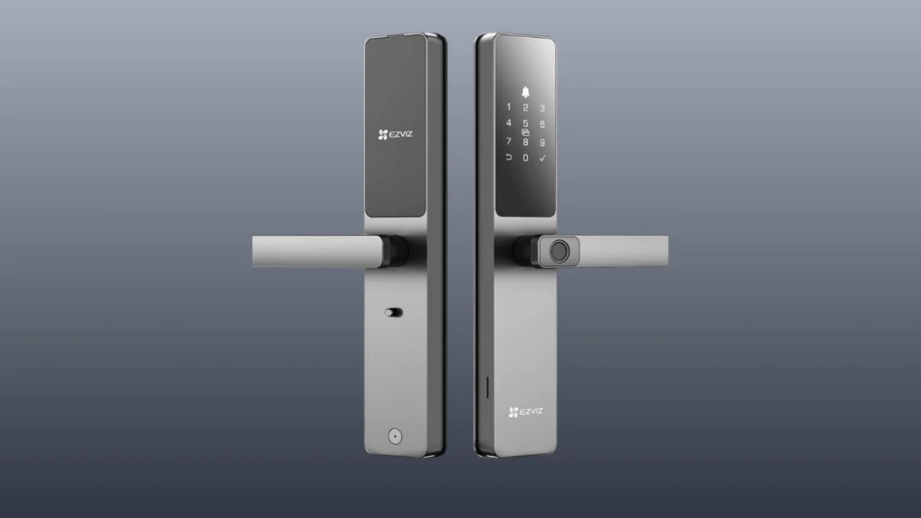Fechadura Eletrônica Inteligente EZVIZ com teclado numérico e leitor biométrico