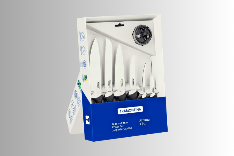 Kit de utensílios de cozinha Tramontina azul — produtos úteis do Mercado Livre