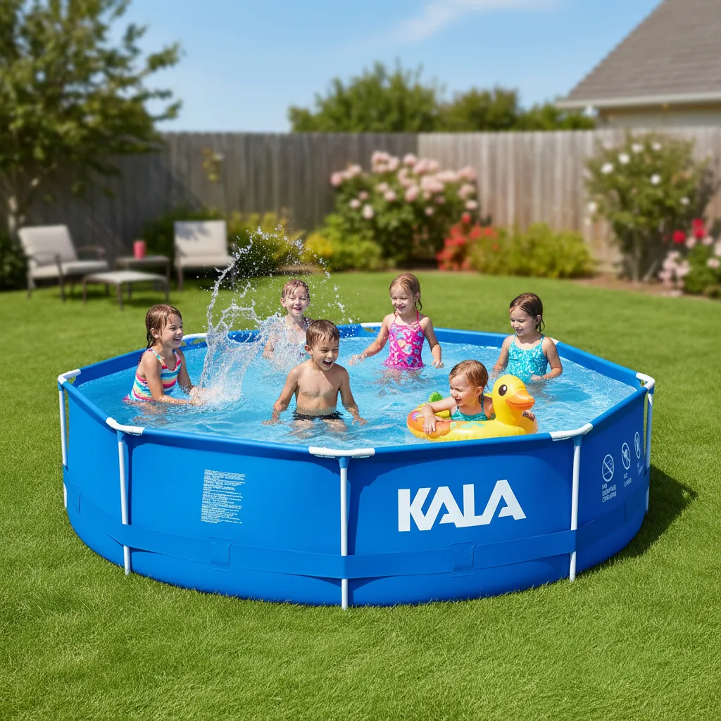 piscina estruturada kala 5200l família se divertindo
