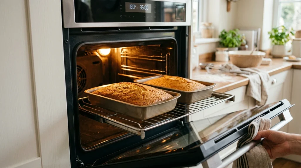 jogo de assadeiras antiaderentes sendo usadas no forno