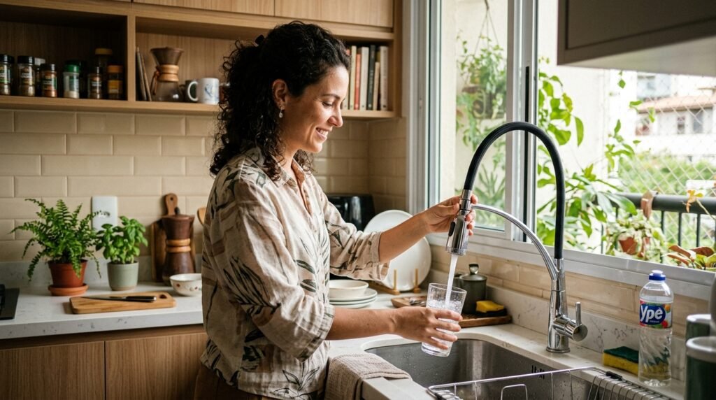 torneira com filtro vale a pena no dia a dia da cozinha com uso prático e água limpa direto da torneira