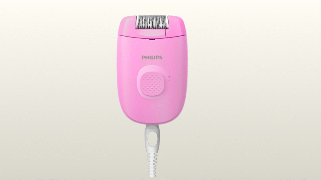 Depilador Satinelle Philips BRE229 rosa em fundo branco