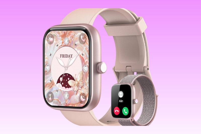 Relógio feminino smartwatch rose com design elegante e moderno