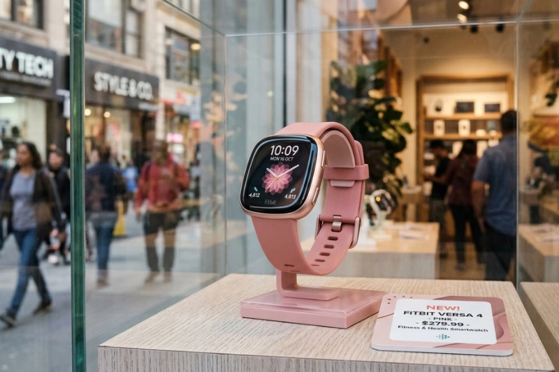Relógio feminino smartwatch usado em passeio no shopping